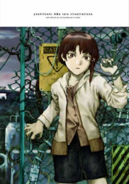 Bestselling Comics (2007) - Yoshitoshi Abe Lain Illustrations by Yoshitoshi Abe - Girl - Fence - Wire - Concrete Blocks - Danger Sign
