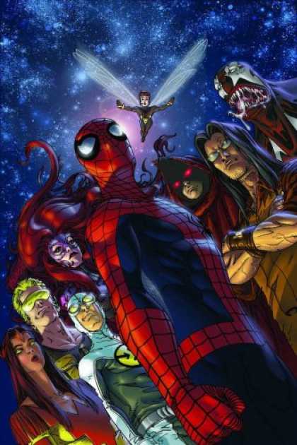 Bestselling Comics (2007) - Beyond! HC (Marvel Super Heroes Secret Wars) by Dwayne McDuffie - Wings - Sky - Looking Up - Spiderman - Masks