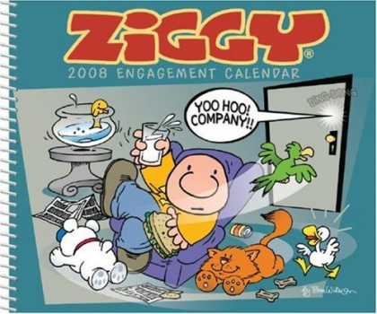 Bestselling Comics (2007) - Ziggy: 2008 Desk Calendar by Tom Wilson II - Ziggy - Calendar - Fish Bowl - Bird - Cat