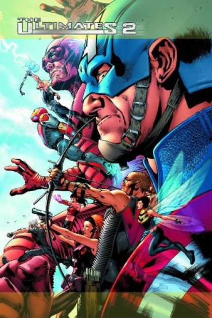 Bestselling Comics (2007) - The Ultimates 2 by Mark Millar - Superheroes - Fliing Men - Archer - Hammer - Fighting