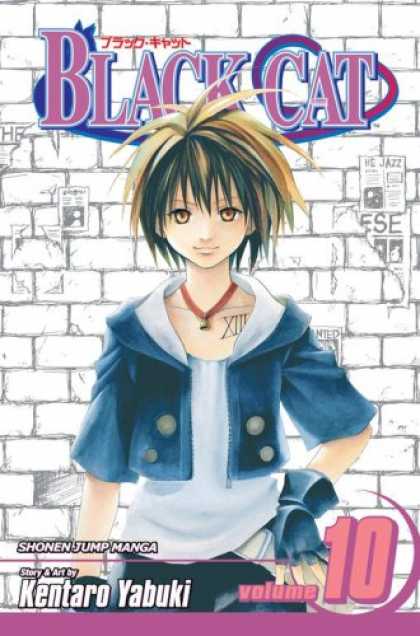 Bestselling Comics (2007) - Black Cat Vol.10 (Black Cat (Graphic Novels)) by Kentaro Yabuki - Black Cat - Shonen Jump - Kentaro Yabuki - Fingerless Gloves - Brick Wall