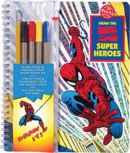 Bestselling Comics (2007) - Draw the Marvel Comics Super Heroes (Drawing Tools) by Inc. Klutz - Sketch - Spiderman - Webcrawler - Colour - Swinging