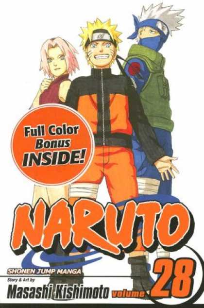 Bestselling Comics (2008) - Naruto, Volume 28 (v. 28) by Masashi Kishimoto - Organge Snow Suit - Blue Mask - Green Vest - White Bandages - Three