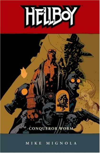 Bestselling Comics (2008) - Hellboy, Vol. 5: Conqueror Worm (v. 5) by Mike Mignola - Hellboy - Conqueror Worm - Mike Mignola - Guns - Gasmask