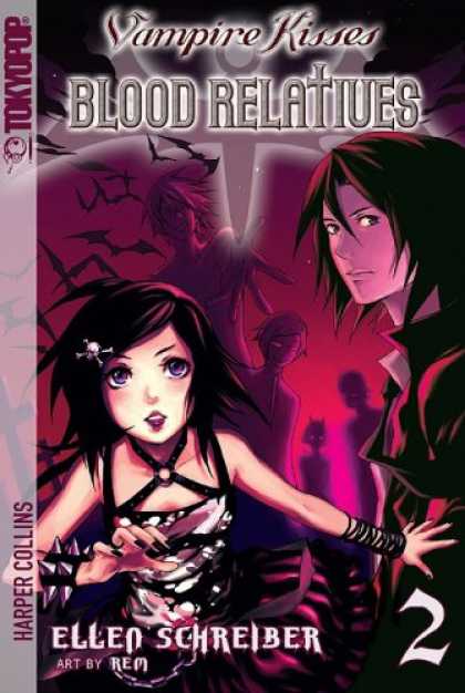 Bestselling Comics (2008) - Vampire Kisses: Blood Relatives, Volume II by Ellen Schreiber - Vampire Kisses - Blood Relatives - Tokyopop - Purple - Pink