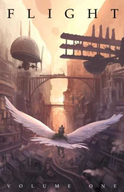 Bestselling Comics (2008) - Flight, Volume One - Flight - Volume One - Airships - Raised Bridges - Giant Flying Bird With Rider