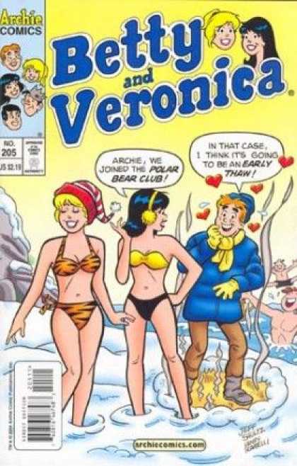 Betty and Veronica 205 - Archie - Bikinis - Snow - Hearts - Men