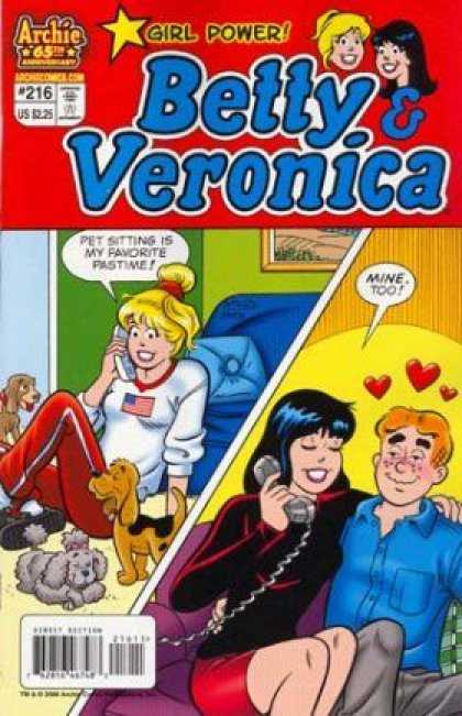 Betty and Veronica 216 - Phone - Girls - Boy - Dog - Couch