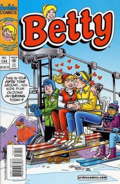 Archie Comics - Skis - Lift - Turtle Neck - Mountain - Stan Goldberg Betty 134 - Archie Comics - Skis - Lift - Turtle Neck - Mountain - Stan Goldberg