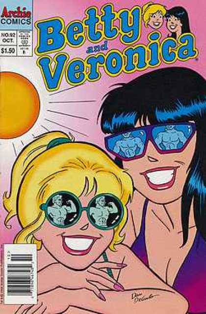 Betty 92 - No 92 Oct - Archie Comics - Sunglasses - Hunks - Veronica