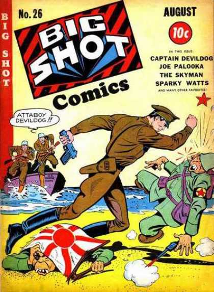 Big Shot 26 - Captain Devildog - Joe Palooka - The Skyman - Gun - Japanese War Flag