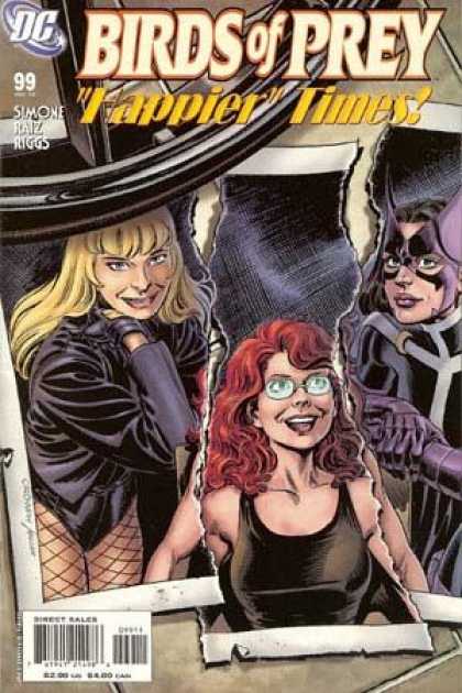 Birds of Prey 99 - Ripped Photograph - Blonde Hair - Red Hair - Glasses - Masked Costume - Jerry Ordway
