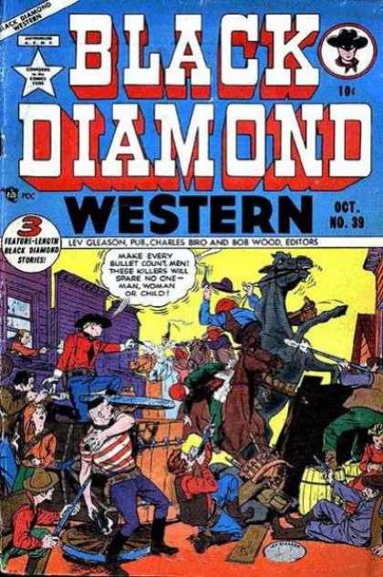 Black Diamond Western 39 - Horse - Gun - People - Hat - House