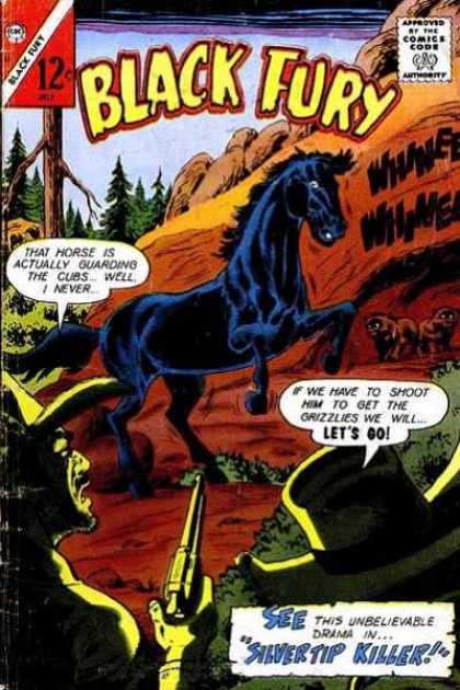 Black Fury 53 - Horse - Men - Gun - Rocks - Trees