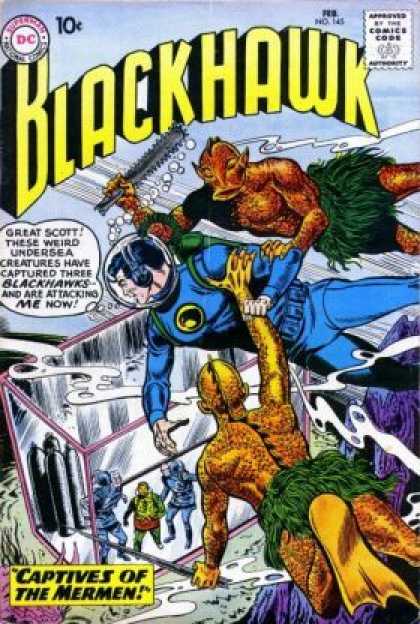 Blackhawk 145 - Captives Of The Mermen - Superhero - Underwater - Action - 10 Cents