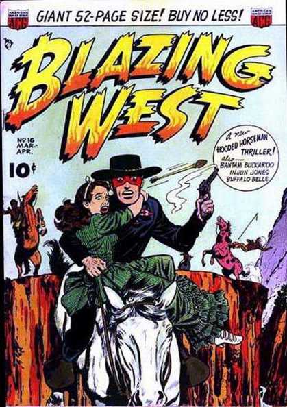 Blazing West 16 - Hooded Horseman - Horses - Indians - Arrows - Cliff