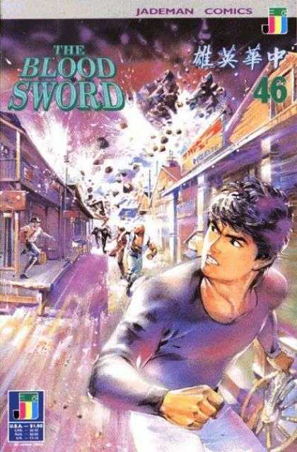 Blood Sword 46 - Jademan Comics - Running Away - Avalanche - Town - People