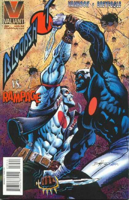 Bloodshot 35 - Valiant - Vanhook - Breyfogle - Knife - Fight - Norm Breyfogle