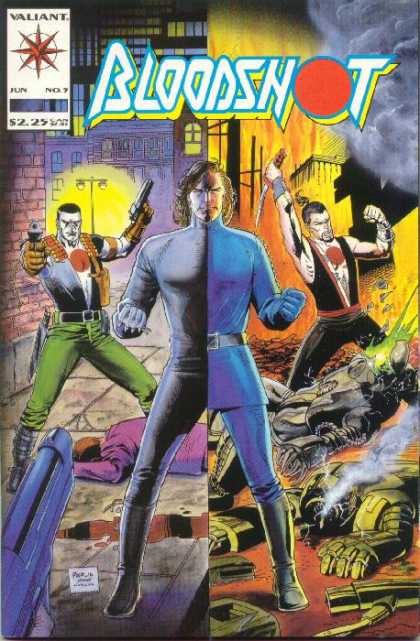 Bloodshot 5 - Guns - Fighting - Dagger - Smoke - Alleyway - Kevin Nowlan