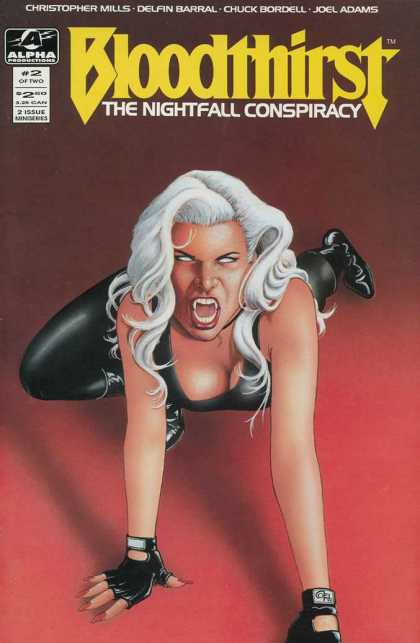 Bloodthirst 2 - Vampire - Fangs - Pose - White Hair - Black Pvc