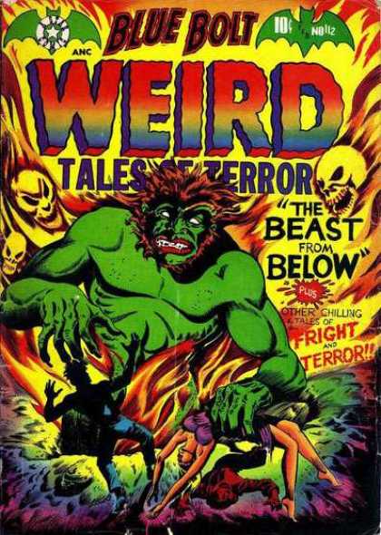 Beast From Below - Tales Of Terror - Green - Flames - Woman Blue Bolt 112 - Beast From Below - Tales Of Terror - Green - Flames - Woman