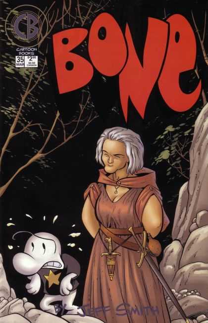 Bone 35 - Star Emblem - Gray-haired Woman - Necklace - Daggar Hanging From Belt - Boulders - Jeff Smith