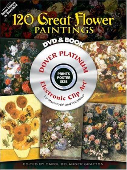 Books About Art - 120 Great Flower Paintings Platinum DVD and Book (Electronic Clip Art)