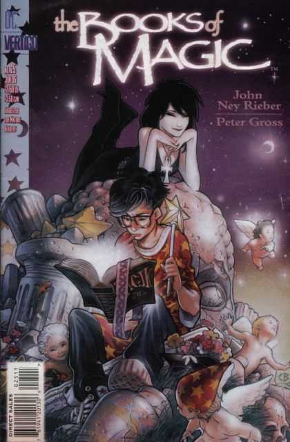 Books of Magic 25 - Stars - Magic Wand - Book - Moon - Angels - Chris Bachalo