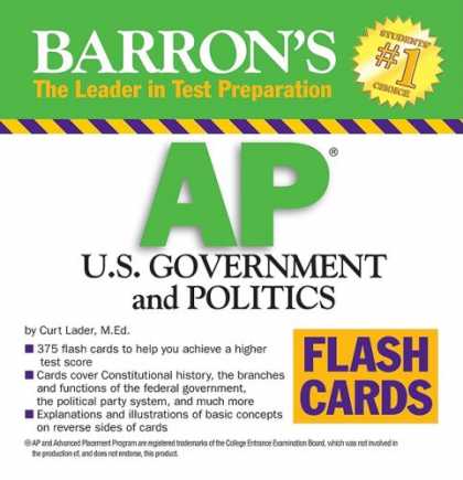 Books on Politics - Barron's AP U.S. Government and Politics Flash Cards (Barron's: the Leader in Te