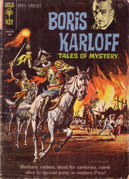 Gold Key - Man - Horse - Torch - Fire Boris Karloff Tales of Mystery 10 - Gold Key - Man - Horse - Torch - Fire