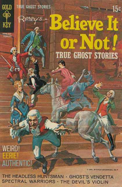 Gold Key - Headless Horseman - Swords - Steps - People Fleeing Boris Karloff Tales of Mystery 18 - Gold Key - Headless Horseman - Swords - Steps - People Fleeing