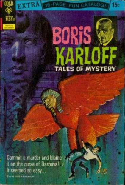 Red Bird - Golden Key - Spinx Head - Man Falling - Boris Boris Karloff Tales of Mystery 44 - Red Bird - Golden Key - Spinx Head - Man Falling - Boris