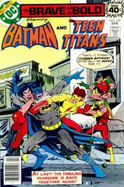 Brave and the Bold 149 - Bat Man - Teen Titans - Clobber Batman - Fight - Super Man - Jim Aparo