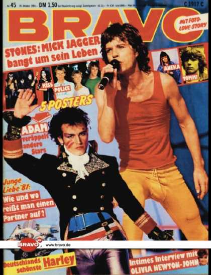 Bravo - 45/81, 29.10.1981 - Mick Jagger, Adam Ant