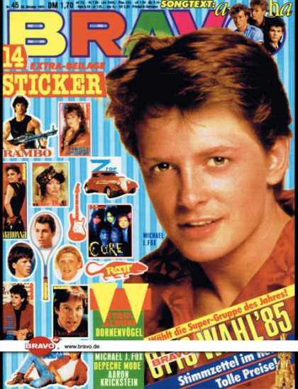 Bravo - 45/85, 30.10.1985 - Michael J. Fox (Zurï¿½ck in die Zukunft, Film)