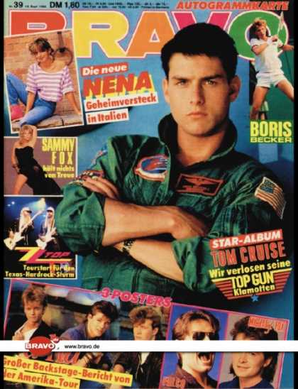 Bravo - 39/86, 18.09.1986 - Tom Cruise (Top Gun, Film)