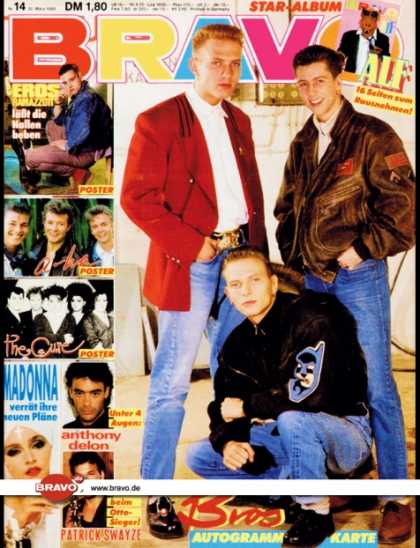 Bravo - 14/88, 30.03.1988 - Bros - Madonna - Anthony Delon - Patrick Swayze -
