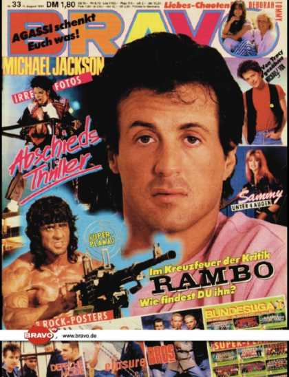 Bravo - 33/88, 11.08.1988 - Sylvester Stallone - Deborah Shelton, Thomas Gottschalk (ZÃ
