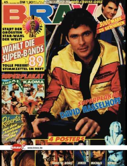Bravo - 45/89, 02.11.1989 - David Hasselhoff - Tom Cruise