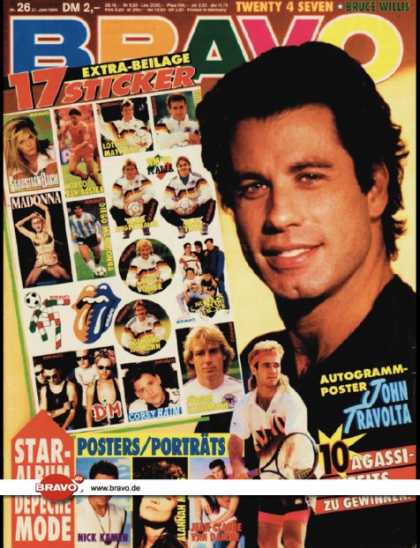 Bravo - 26/90, 21.06.1990 - John Travolta - Andre Agassi