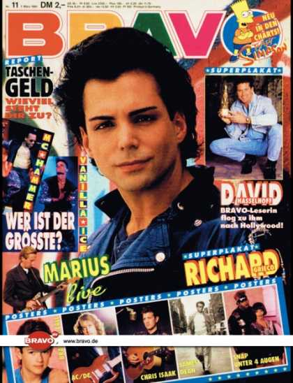Bravo - 11/91, 07.03.1991 - Richard Grieco (21 Jump Street und Booker, TV Serien) - Bart