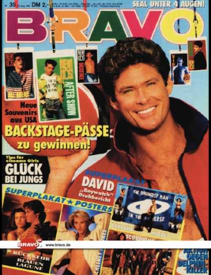 Bravo - 35/91, 22.08.1991 - David Hasselhoff - Donnie Wahlberg (New Kids on the Block) u