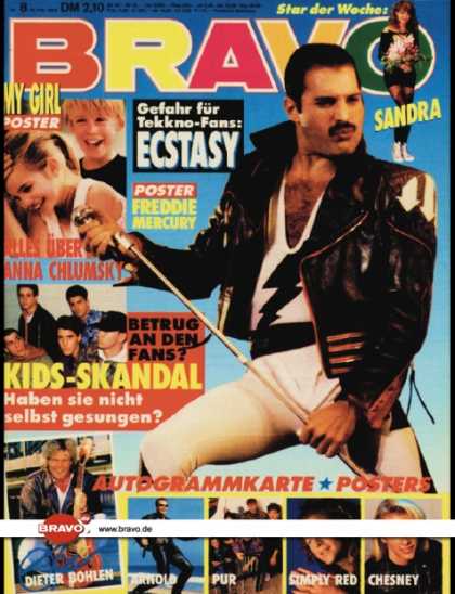 Bravo - 08/92, 13.02.1992 - Freddie Mercury - Sandra - Anna Chlumsky - New Kids on the B