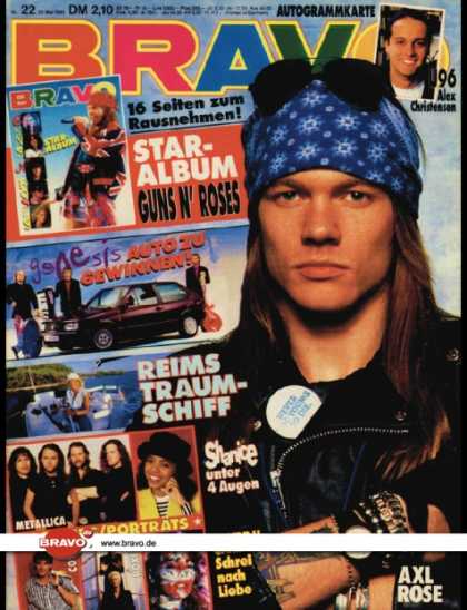 Bravo - 22/92, 21.05.1992 - Axl Rose (Guns N' Roses) - Shanice - Sandra - Matthias Reim