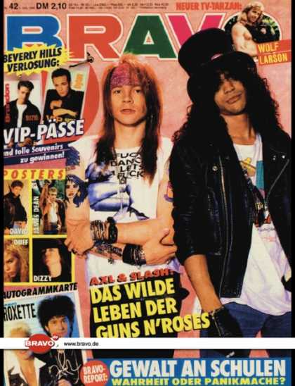 Bravo - 42/92, 08.10.1992 - Axl Rose & Slash (Guns N' Roses) - Wolf Larson (Tarzan)
