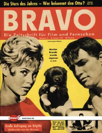 Bravo - 02/57, 08.01.1957 - Brigitte Bardot, Marlon Brando