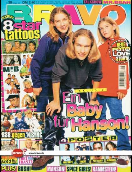 Bravo - 39/97, 18.09.1997 - Hanson - Backstreet Boys, *NSYNC - Puff Daddy - Bastiaan Rag
