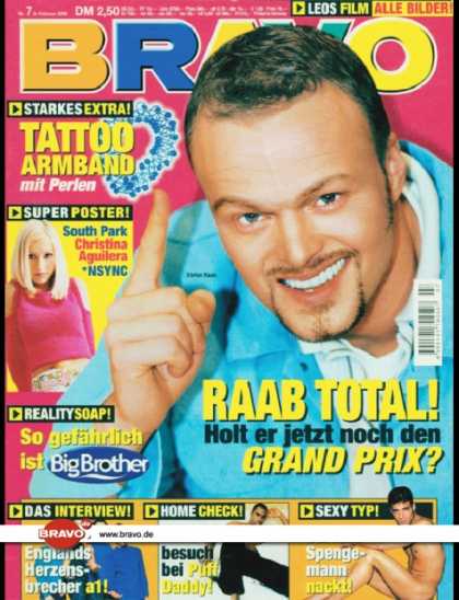 Bravo - 07/00, 09.02.2000 - Stefan Raab - Christina Aguilera - a1 - Puff Daddy - Carsten