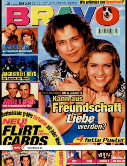 Bravo - 27/00, 28.06.2000 - Tim Sander, Jeanette Biedermann (GZSZ, TV Serie) - Bumfunk M