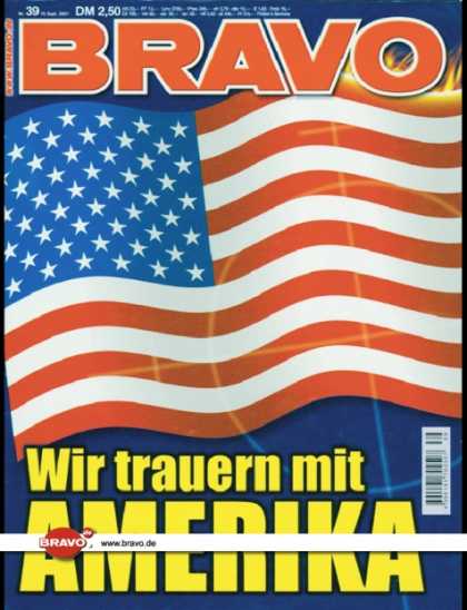 Bravo - 39/01, 19.09.2001 - Sondermotiv: USA-Flagge - Wir trauern mit Amerika